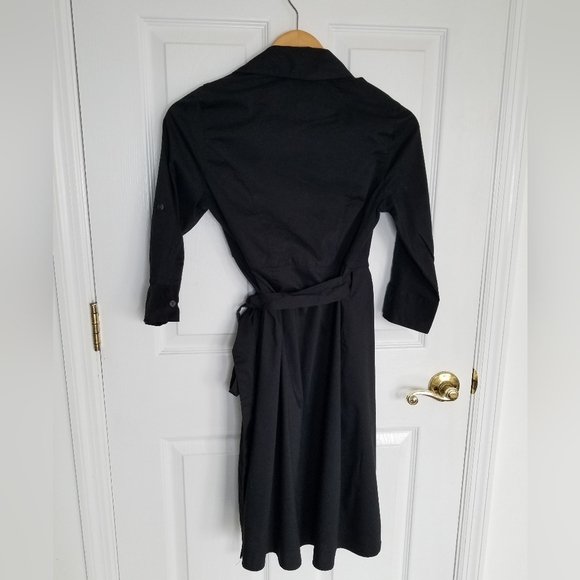 Converse One Star Black Wrap Dress 3/4 roll sleeve tab Tie Size XS - Picture 2 of 11